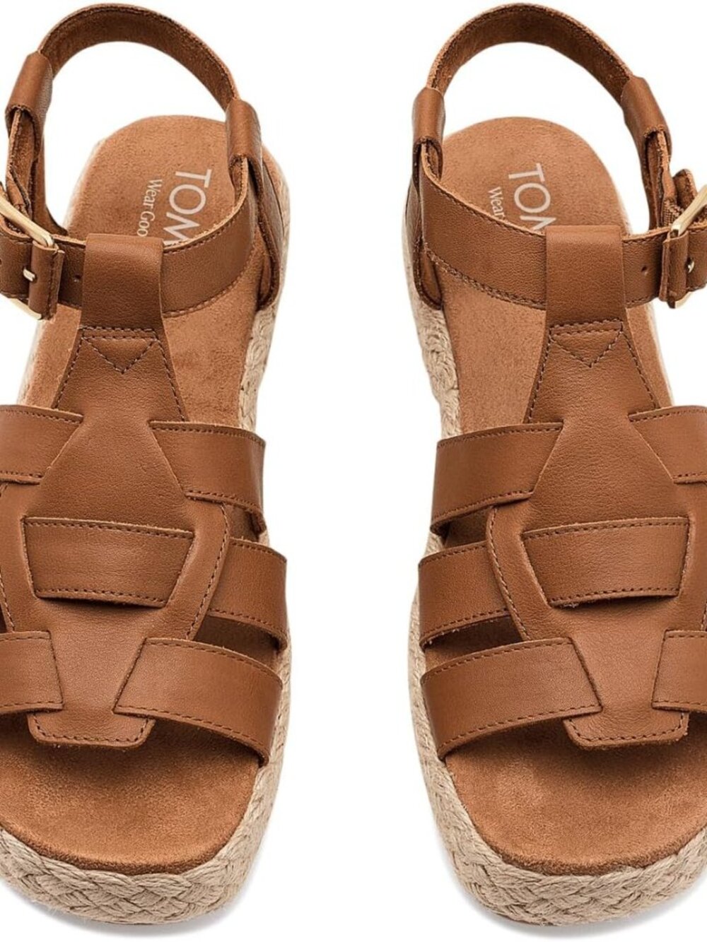 TOMS Jac Fisherman Sandals (2 pair - black and brown leather) Size 6.5